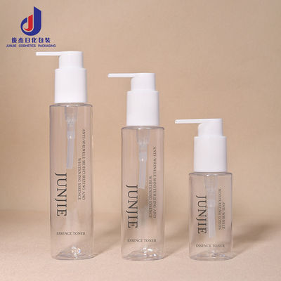 Bouteille cylindrique en plastique transparent de 120 ml et 150 ml, bouteille de pulvérisation personnalisée, emballage, impression, nettoyant, lotion, bouteille à pompe